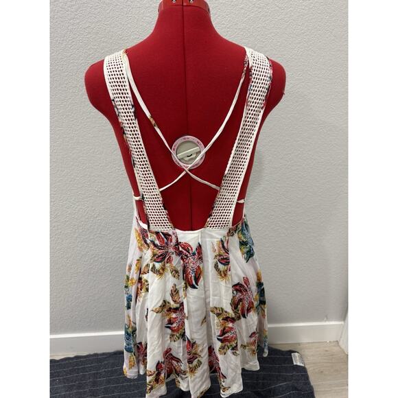 Free People Floral Print Mini Dress Sleeveless Open Back Casual Party - Picture 4 of 9